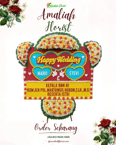 Karangan Papan Bunga Pernikahan di Cisampih
